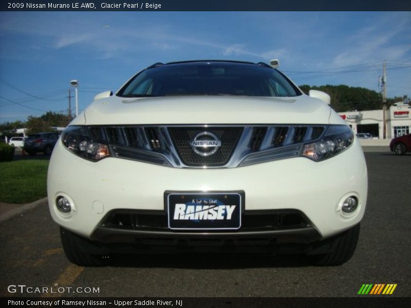 Glacier Pearl / Beige 2009 Nissan Murano LE AWD