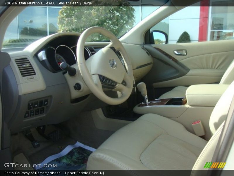 Glacier Pearl / Beige 2009 Nissan Murano LE AWD