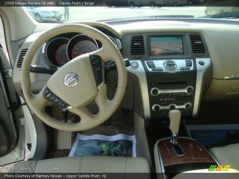 Glacier Pearl / Beige 2009 Nissan Murano LE AWD