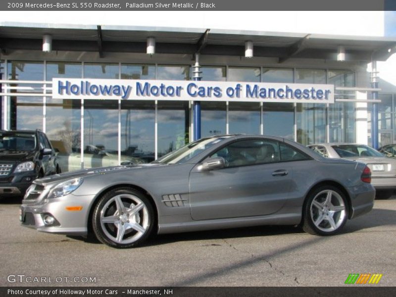 Palladium Silver Metallic / Black 2009 Mercedes-Benz SL 550 Roadster