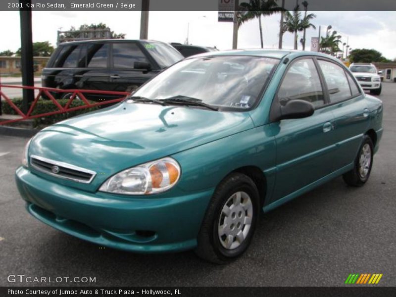Emerald Green / Beige 2001 Kia Rio Sedan