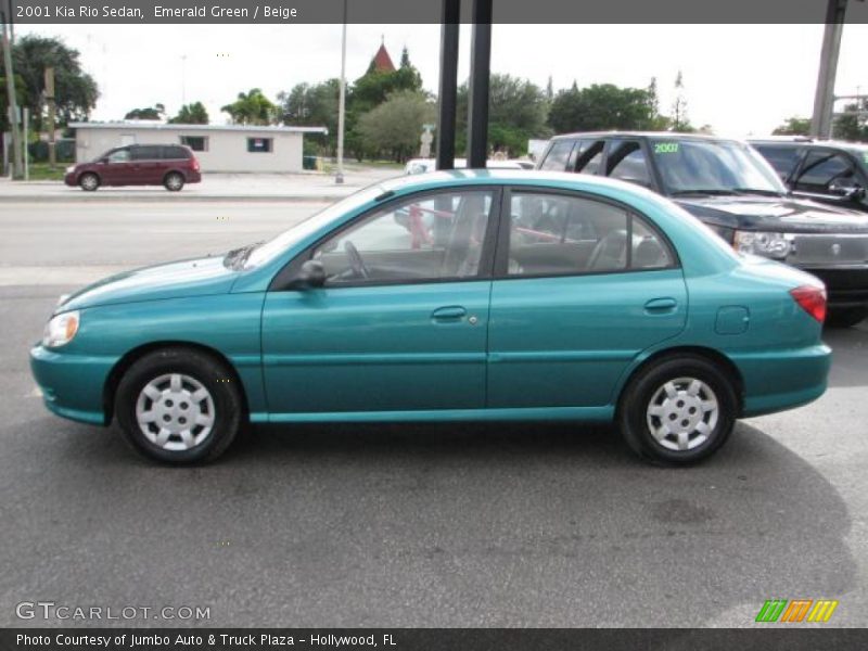 Emerald Green / Beige 2001 Kia Rio Sedan