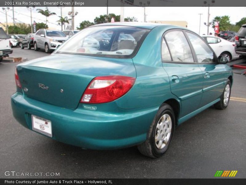 Emerald Green / Beige 2001 Kia Rio Sedan