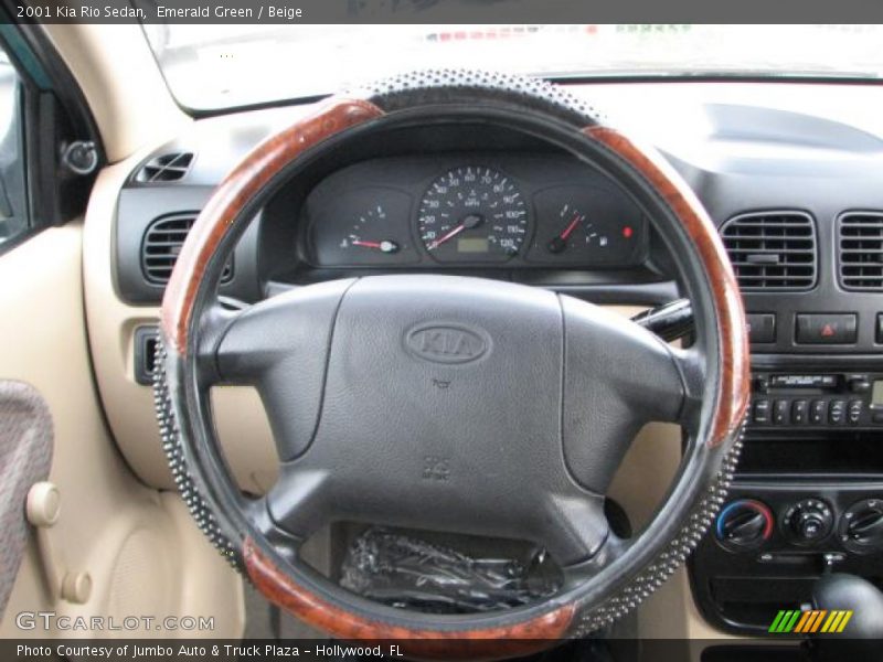 Emerald Green / Beige 2001 Kia Rio Sedan