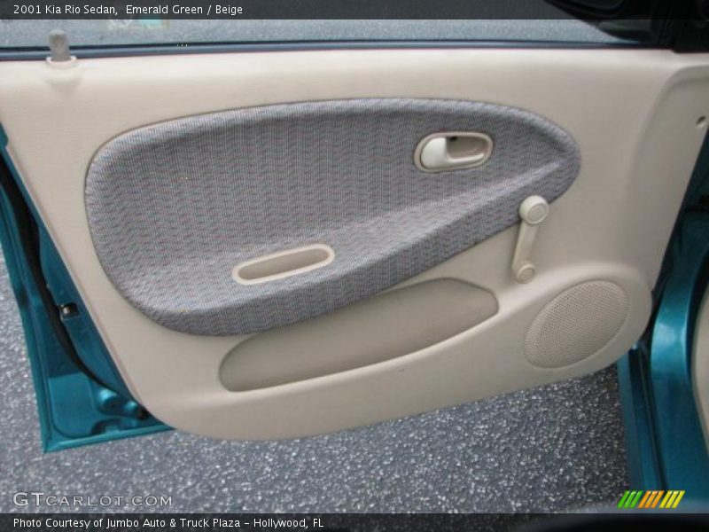 Emerald Green / Beige 2001 Kia Rio Sedan