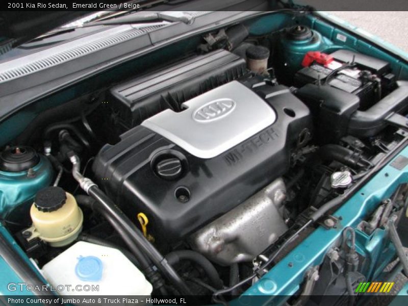 Emerald Green / Beige 2001 Kia Rio Sedan