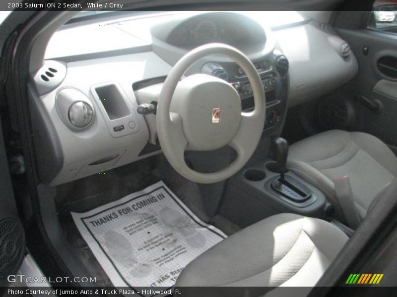 White / Gray 2003 Saturn ION 2 Sedan