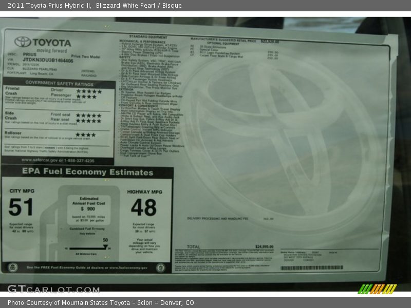 Blizzard White Pearl / Bisque 2011 Toyota Prius Hybrid II