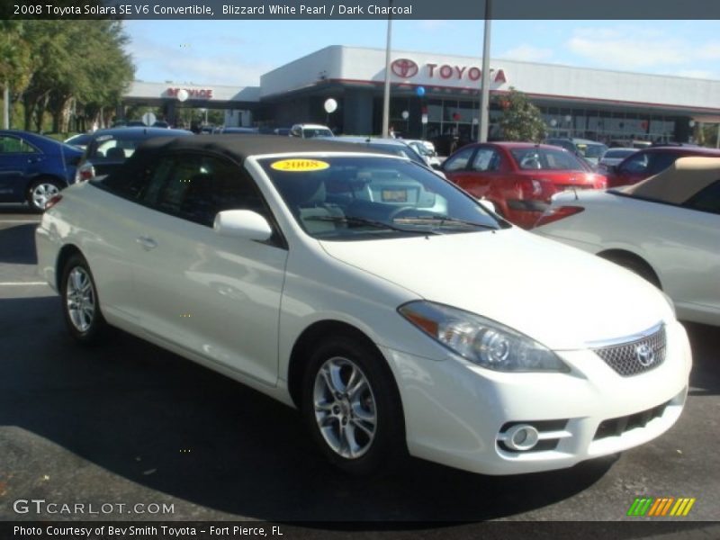 Blizzard White Pearl / Dark Charcoal 2008 Toyota Solara SE V6 Convertible