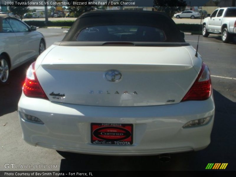 Blizzard White Pearl / Dark Charcoal 2008 Toyota Solara SE V6 Convertible
