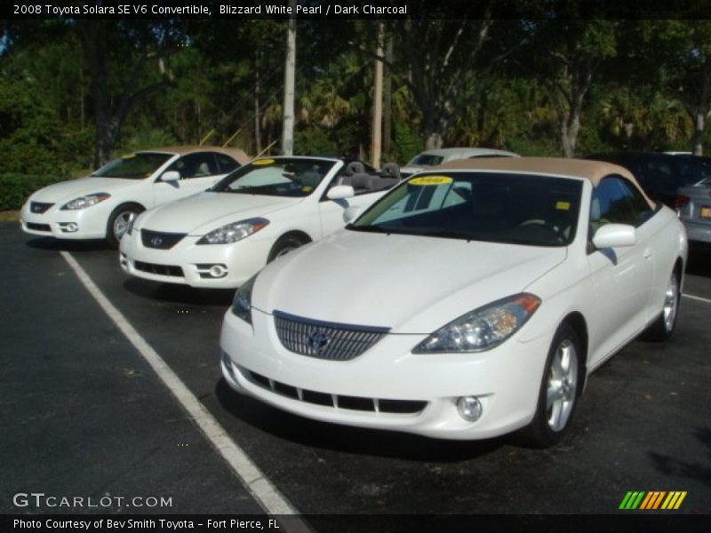 Blizzard White Pearl / Dark Charcoal 2008 Toyota Solara SE V6 Convertible