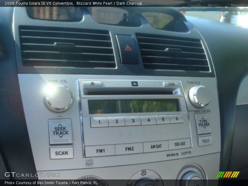 Blizzard White Pearl / Dark Charcoal 2008 Toyota Solara SE V6 Convertible