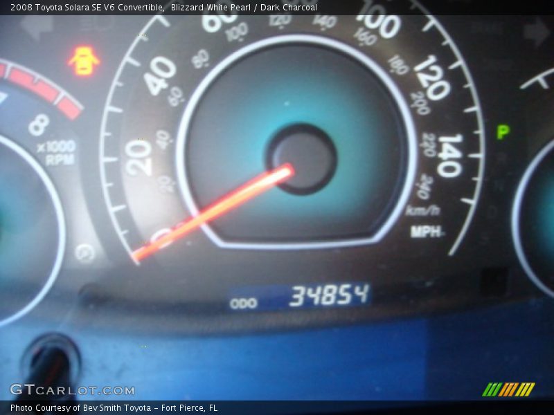 Blizzard White Pearl / Dark Charcoal 2008 Toyota Solara SE V6 Convertible