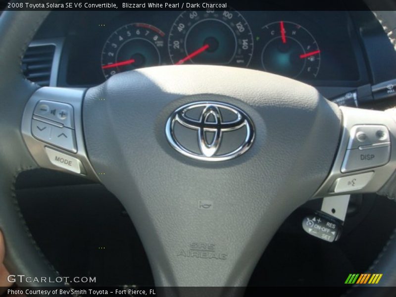 Blizzard White Pearl / Dark Charcoal 2008 Toyota Solara SE V6 Convertible