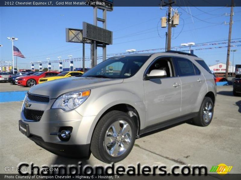 Gold Mist Metallic / Jet Black 2012 Chevrolet Equinox LT