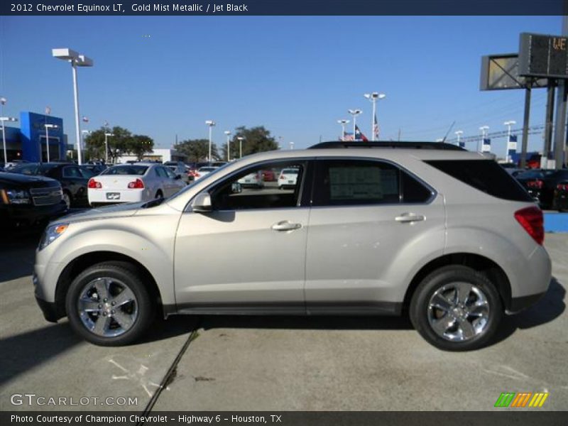 Gold Mist Metallic / Jet Black 2012 Chevrolet Equinox LT