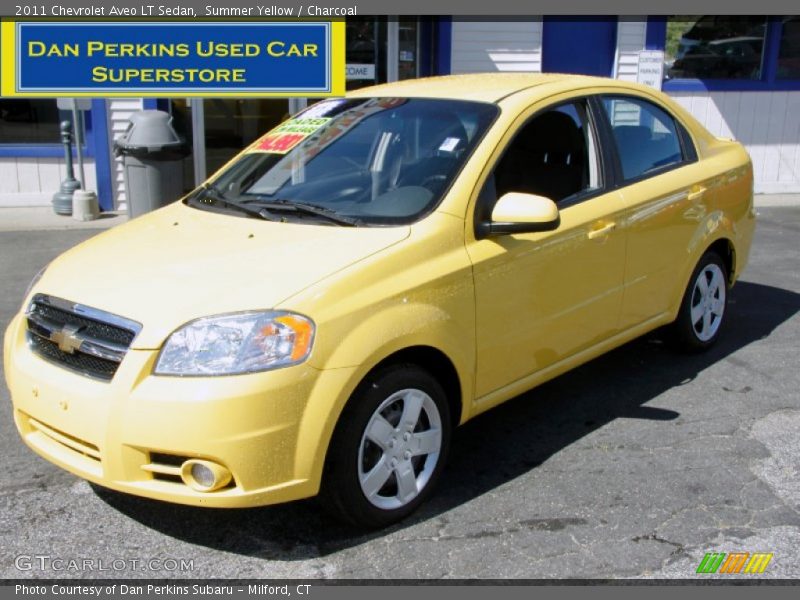 Summer Yellow / Charcoal 2011 Chevrolet Aveo LT Sedan