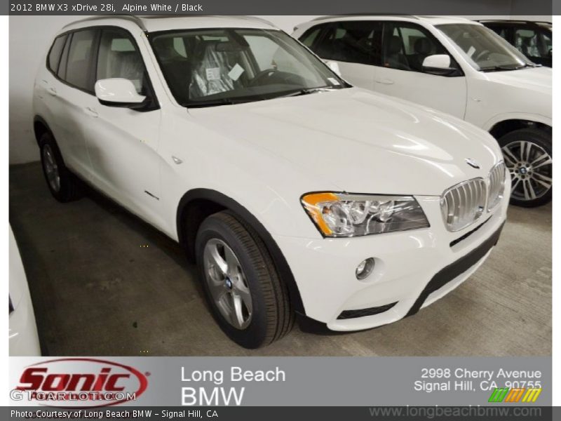 Alpine White / Black 2012 BMW X3 xDrive 28i