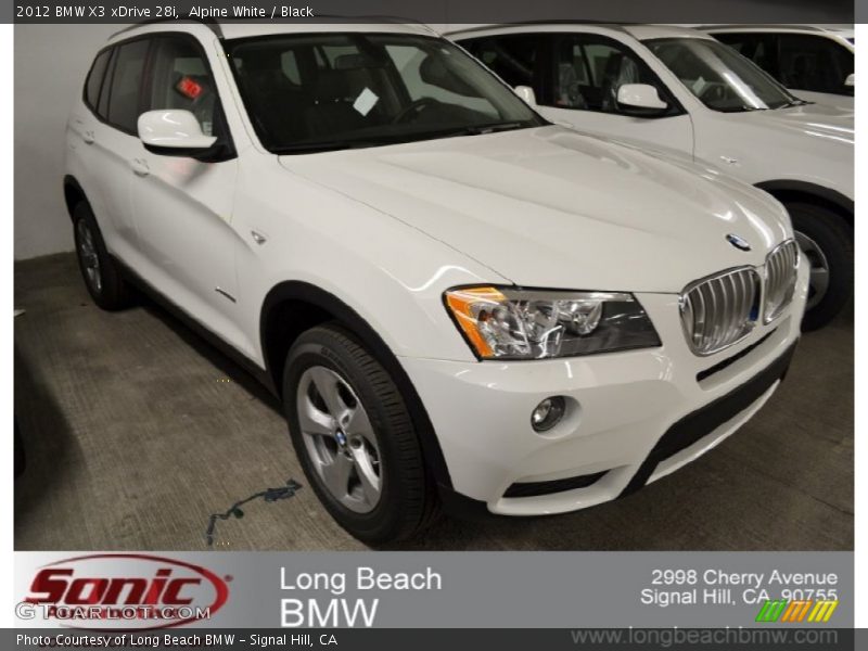 Alpine White / Black 2012 BMW X3 xDrive 28i