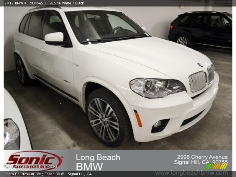 Alpine White / Black 2012 BMW X5 xDrive50i