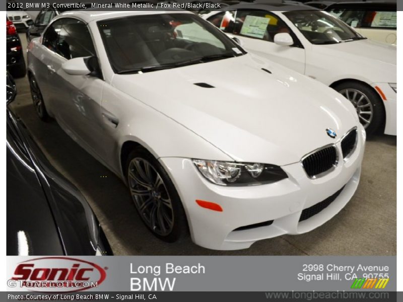 Mineral White Metallic / Fox Red/Black/Black 2012 BMW M3 Convertible