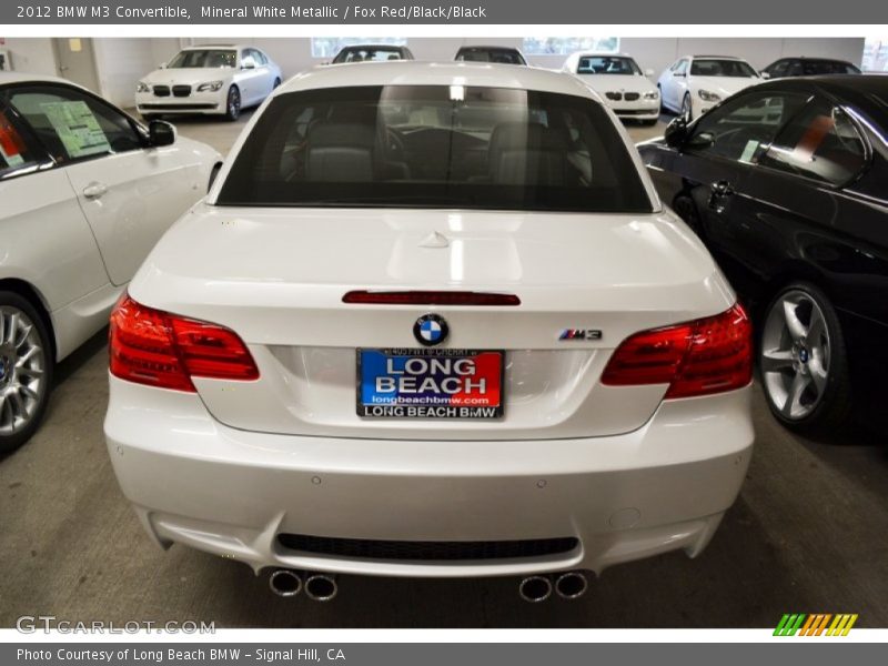 Mineral White Metallic / Fox Red/Black/Black 2012 BMW M3 Convertible