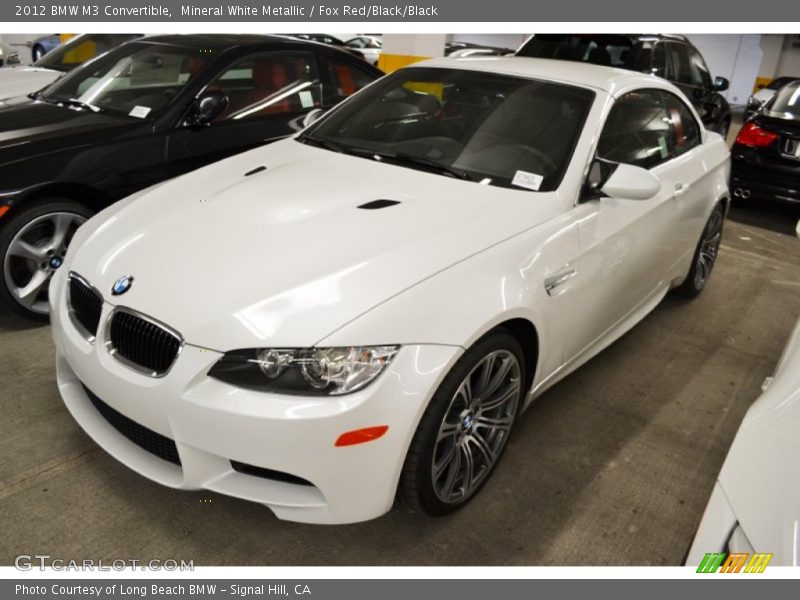 Mineral White Metallic / Fox Red/Black/Black 2012 BMW M3 Convertible