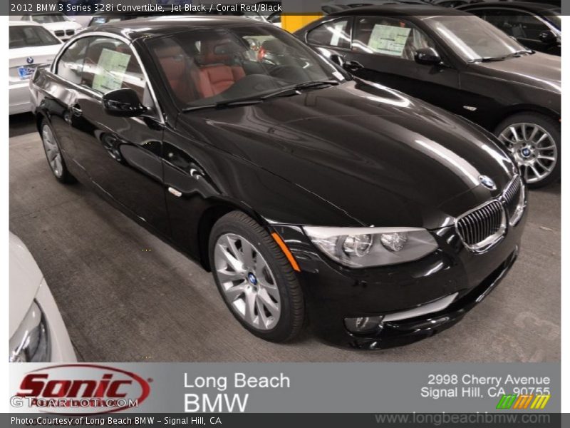 Jet Black / Coral Red/Black 2012 BMW 3 Series 328i Convertible