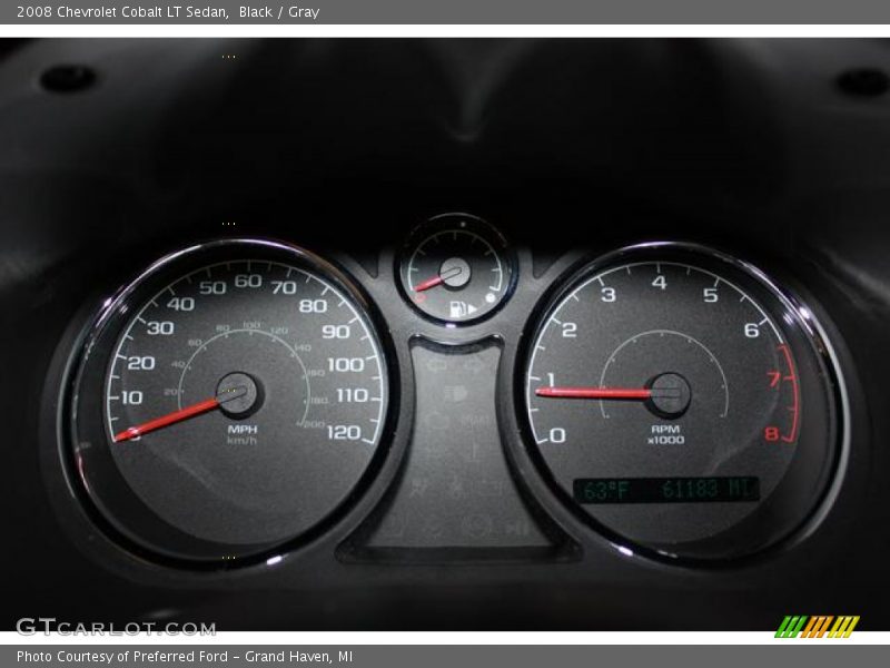 Black / Gray 2008 Chevrolet Cobalt LT Sedan