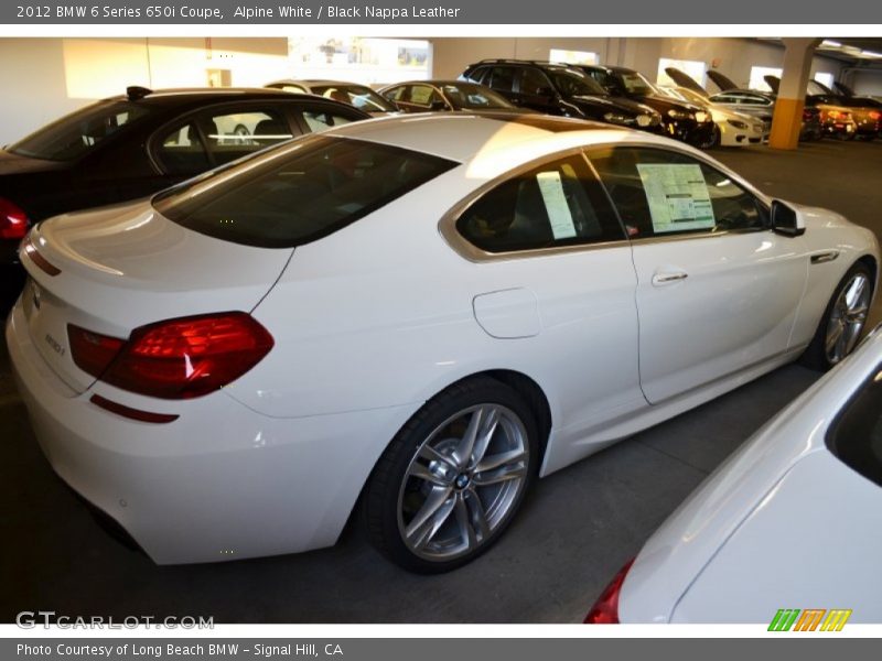 Alpine White / Black Nappa Leather 2012 BMW 6 Series 650i Coupe