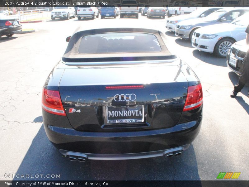 Brilliant Black / Red 2007 Audi S4 4.2 quattro Cabriolet