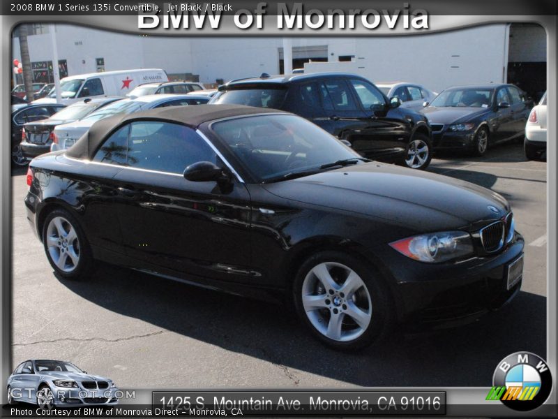 Jet Black / Black 2008 BMW 1 Series 135i Convertible