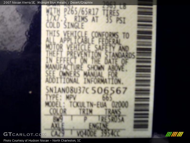 Midnight Blue Metallic / Desert/Graphite 2007 Nissan Xterra SE