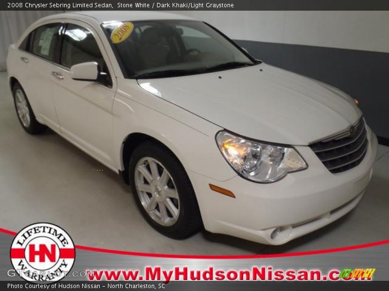 Stone White / Dark Khaki/Light Graystone 2008 Chrysler Sebring Limited Sedan