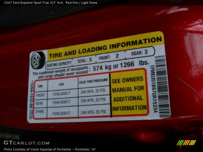 Red Fire / Light Stone 2007 Ford Explorer Sport Trac XLT 4x4