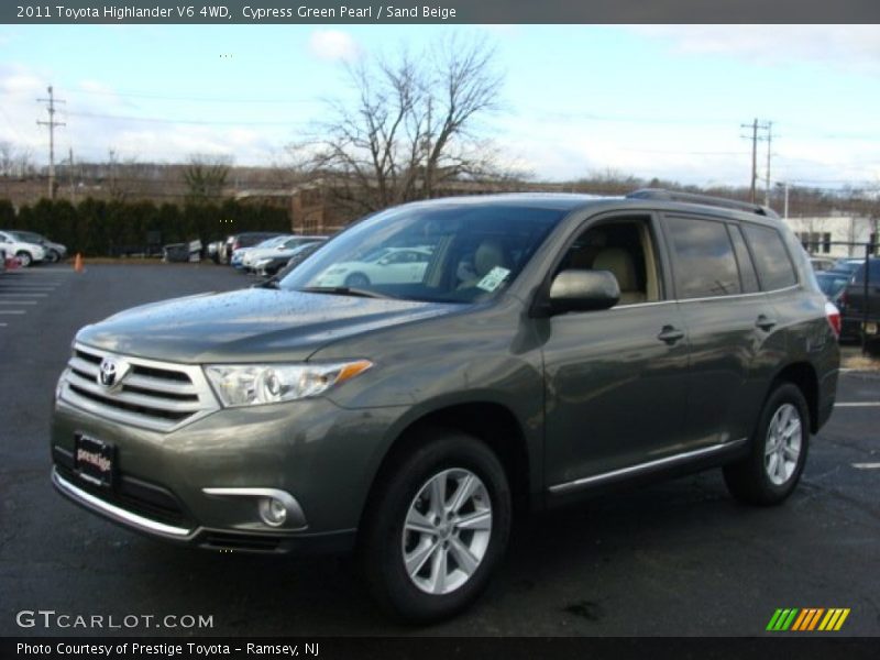 Cypress Green Pearl / Sand Beige 2011 Toyota Highlander V6 4WD