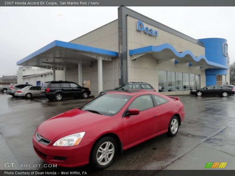 San Marino Red / Ivory 2007 Honda Accord EX Coupe