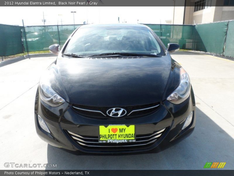 Black Noir Pearl / Gray 2012 Hyundai Elantra Limited