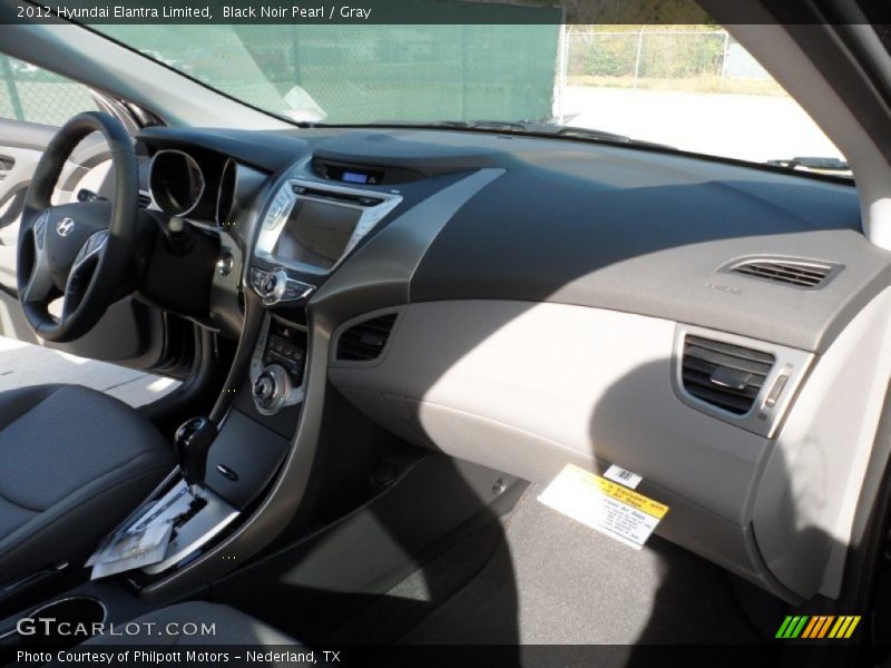 Black Noir Pearl / Gray 2012 Hyundai Elantra Limited
