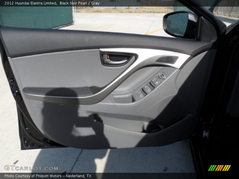 Black Noir Pearl / Gray 2012 Hyundai Elantra Limited