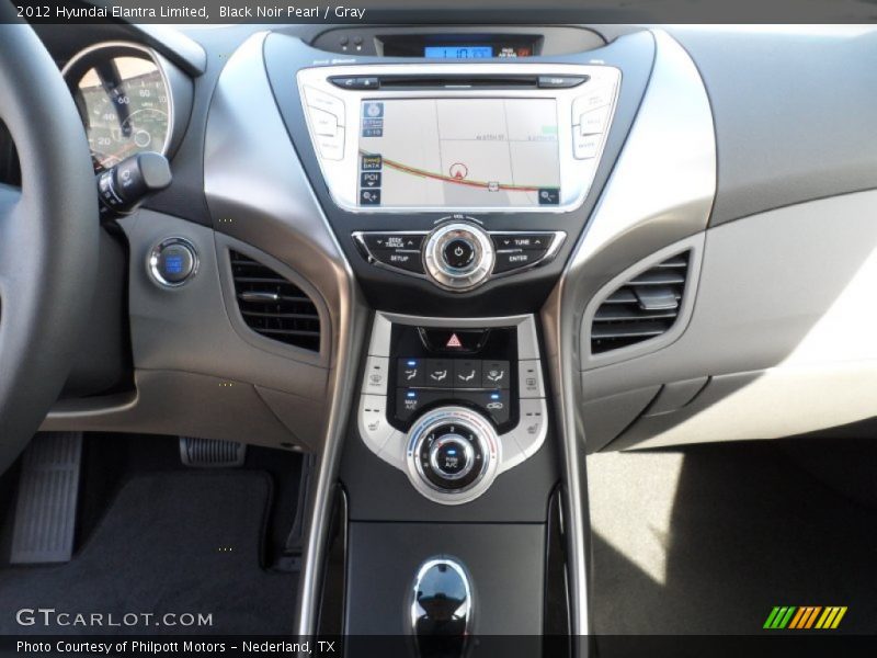 Black Noir Pearl / Gray 2012 Hyundai Elantra Limited