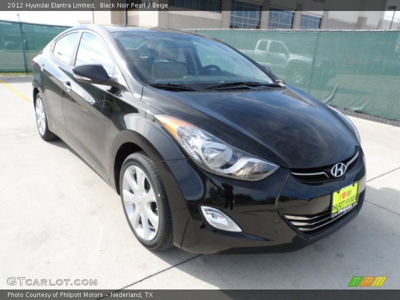 Black Noir Pearl / Beige 2012 Hyundai Elantra Limited