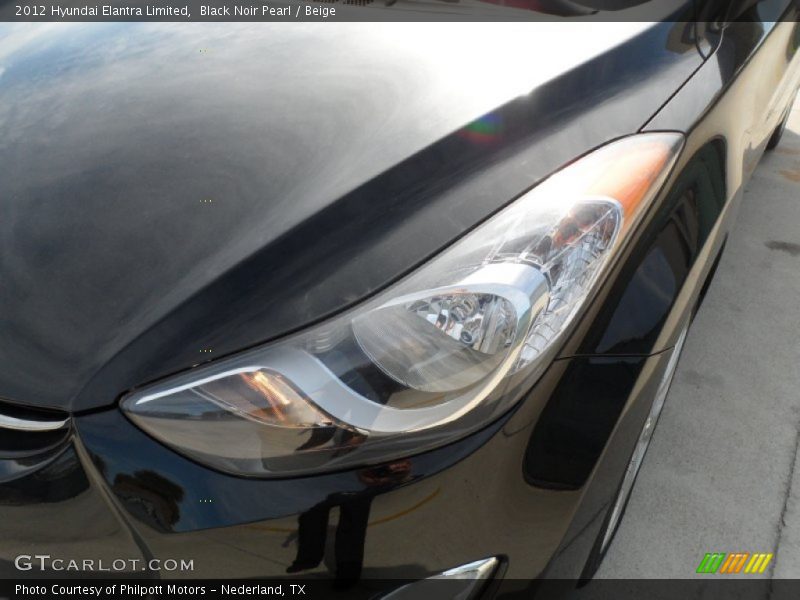 Black Noir Pearl / Beige 2012 Hyundai Elantra Limited