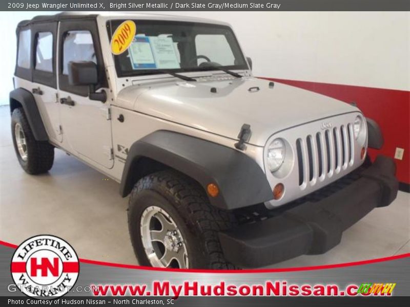 Bright Silver Metallic / Dark Slate Gray/Medium Slate Gray 2009 Jeep Wrangler Unlimited X