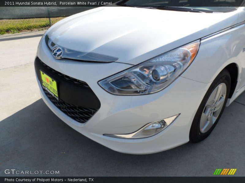 Porcelain White Pearl / Camel 2011 Hyundai Sonata Hybrid