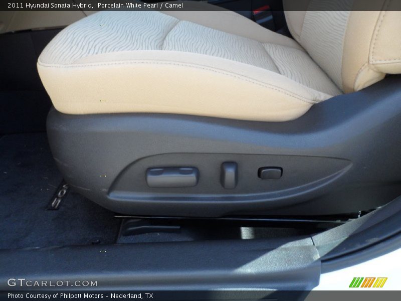 Porcelain White Pearl / Camel 2011 Hyundai Sonata Hybrid
