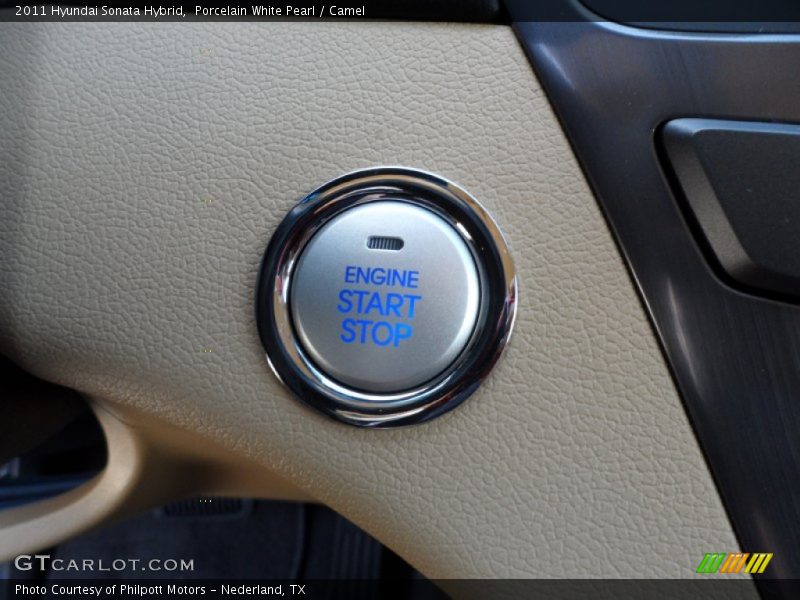 Porcelain White Pearl / Camel 2011 Hyundai Sonata Hybrid