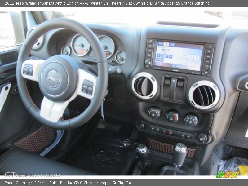 Winter Chill Pearl / Black with Polar White Accents/Orange Stitching 2012 Jeep Wrangler Sahara Arctic Edition 4x4