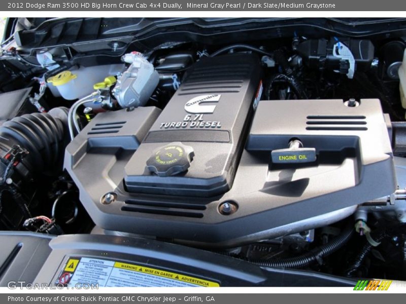  2012 Ram 3500 HD Big Horn Crew Cab 4x4 Dually Engine - 6.7 Liter OHV 24-Valve Cummins VGT Turbo-Diesel Inline 6 Cylinder