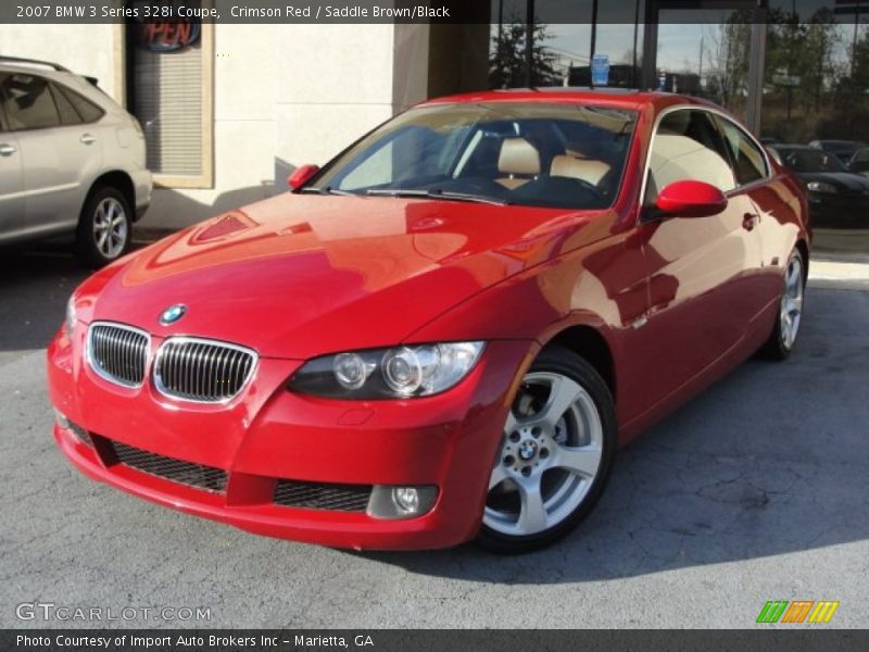 Crimson Red / Saddle Brown/Black 2007 BMW 3 Series 328i Coupe